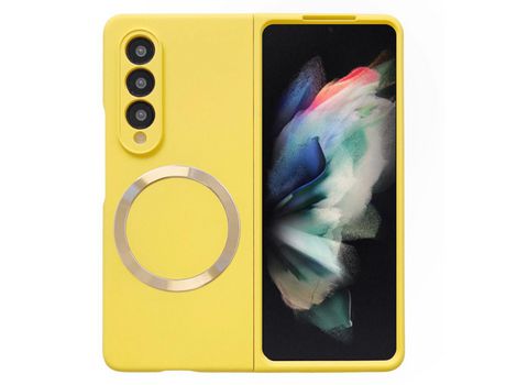 Funda para Samsung Galaxy Z Fold 3 5G Piel Sintética Amarillo