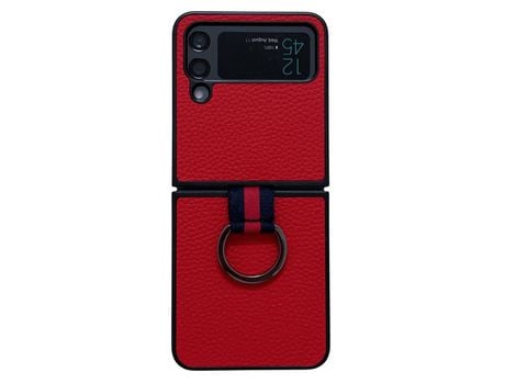 Funda para Samsung Galaxy Z Flip 4 5G Piel Sintética Rojo
