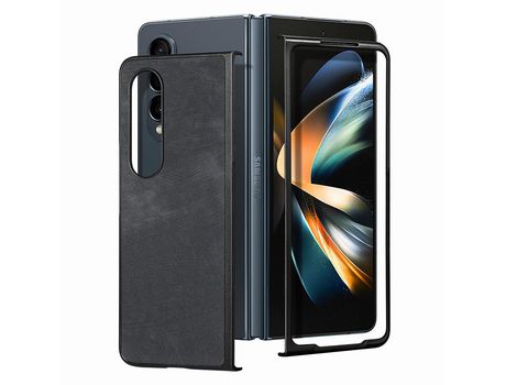 Funda para Samsung Galaxy Z Fold 4 5G Piel Sintética Retro Negro