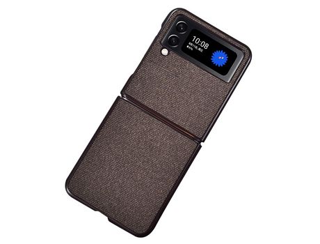 Funda para Samsung Galaxy Z Flip 4 5G Piel Sintética Marrón