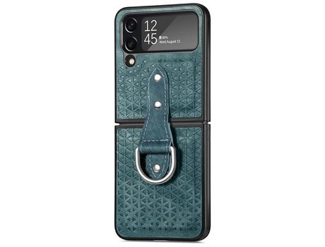 Funda para Samsung Galaxy Z Flip 4 5G Piel Sintética Verde
