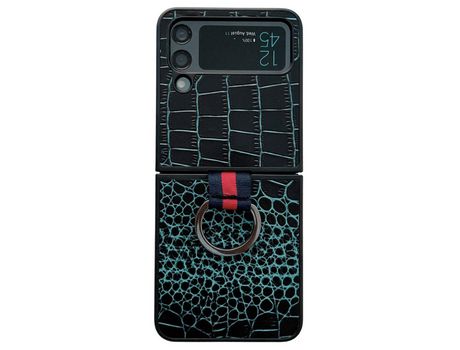 Funda para Samsung Galaxy Z Flip 4 5G Piel Sintética Verde