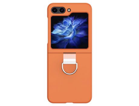 Funda para Samsung Galaxy Z Flip 5 5G Piel Sintética Naranja