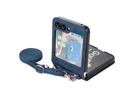 Funda para Samsung Galaxy Z Flip 5 5G Piel Sintética Azul