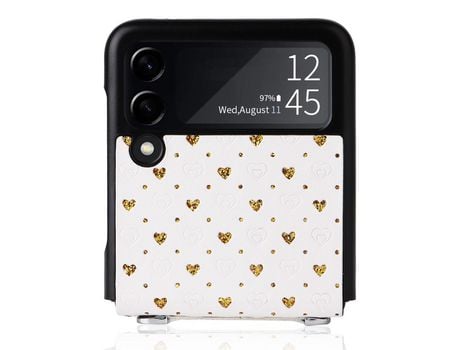 Funda para Samsung Galaxy Z Flip 3 5G Piel Sintética Dorado