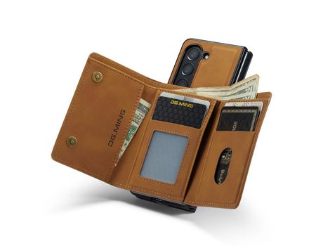 Funda para Samsung Galaxy Z Fold 5 5G DG.MING Piel Sintética Marrón