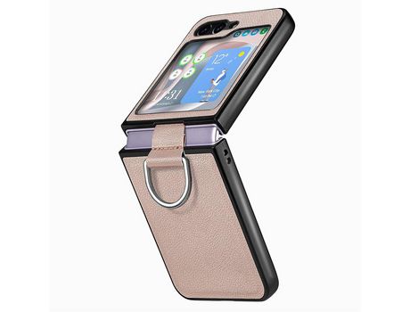 Funda para Samsung Galaxy Z Flip 5 5G JUNSUNMAY Piel Sintética Naranja