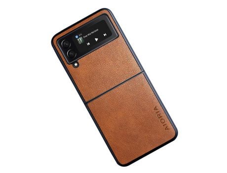 Funda para Samsung Galaxy Z Flip 3 5G AIORIA Piel Sintética Marrón