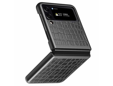 Funda para Samsung Galaxy Z Flip 4 5G Piel Sintética Negro