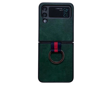 Funda para Samsung Galaxy Z Flip 4 5G Piel Sintética Verde