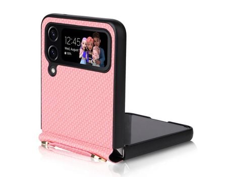Funda para Samsung Galaxy Z Flip 4 5G Piel Sintética Rosa