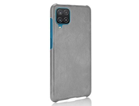 Funda para Samsung Galaxy A12 Piel Sintética Gris