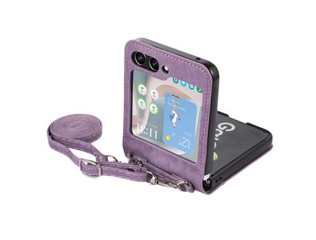 Funda para Samsung Galaxy Z Flip 5 5G Piel Sintética Morado