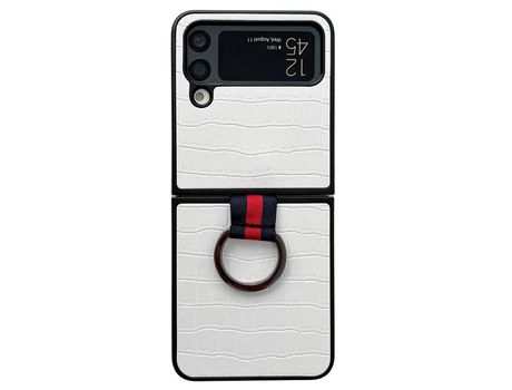 Funda para Samsung Galaxy Z Flip 4 5G Piel Sintética Blanco