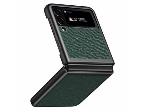 Funda para Samsung Galaxy Z Flip 4 5G Piel Sintética Verde