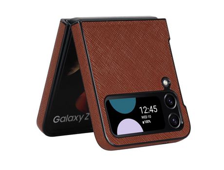 Funda para Samsung Galaxy Z Flip 4 5G Piel Sintética Marrón