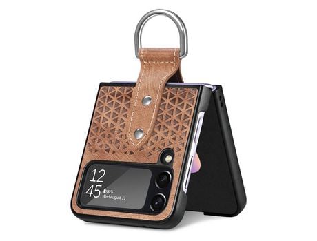 Funda para Samsung Galaxy Z Flip 4 5G Piel Sintética Marrón