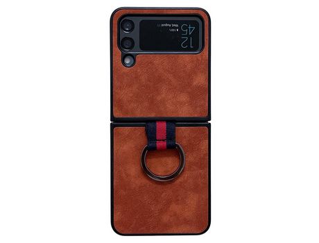 Funda para Samsung Galaxy Z Flip 4 5G Piel Sintética Marrón
