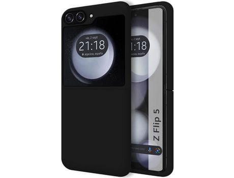Funda para Samsung Galaxy Z Flip 5/Z Flip 5 5G TUMUNDOSMARTPHONE Silicona Líquida Textura Suave Negro