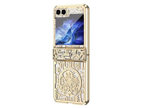 Funda para Samsung Galaxy Z Flip 5 5G Piel Sintética Dorado