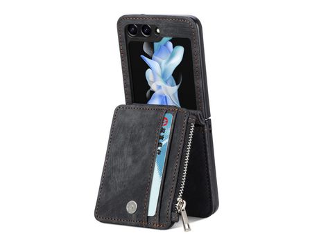 Funda para Samsung Galaxy Z Flip 5 5G Piel Sintética Retro Negro