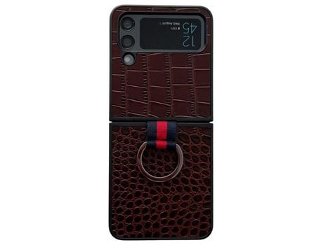 Funda para Samsung Galaxy Z Flip 4 5G Piel Sintética Marrón