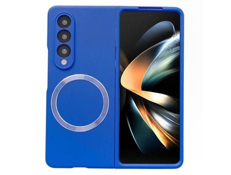 Funda para Samsung Galaxy Z Fold 4 5G Piel Sintética Azul
