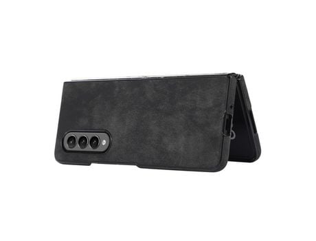Funda para Samsung Galaxy Z Fold 3 5G Piel Sintética Retro Negro