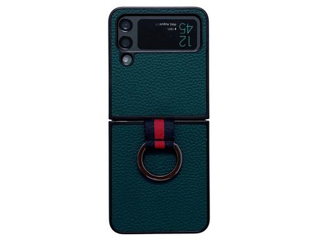 Funda para Samsung Galaxy Z Flip 4 5G Piel Sintética Verde