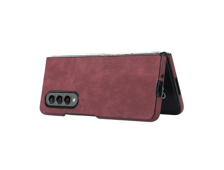 Funda para Samsung Galaxy Z Fold 3 5G Piel Sintética Retro Rojo