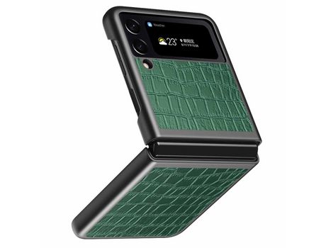 Funda para Samsung Galaxy Z Flip 4 5G Piel Sintética Verde