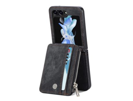 Funda para Samsung Galaxy Z Flip 5 5G JUNSUNMAY Piel Sintética Negro