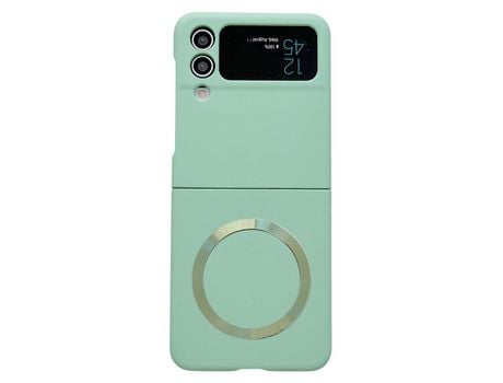Funda para Samsung Galaxy Z Flip 4 5G Piel Sintética Verde