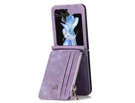 Funda para Samsung Galaxy Z Flip 5 5G JUNSUNMAY Piel Sintética Morado
