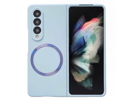 Funda para Samsung Galaxy Z Fold 3 5G Piel Sintética Azul