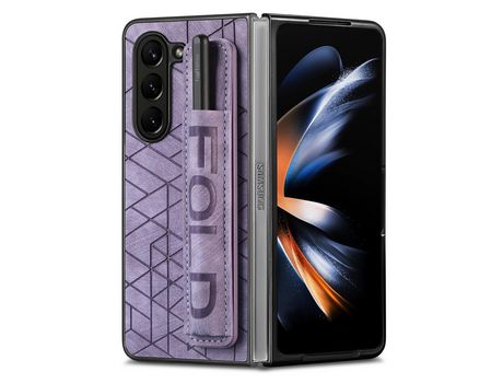 Funda para Samsung Galaxy Z Fold 5 5G Piel Sintética Morado