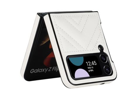 Funda para Samsung Galaxy Z Flip 4 5G Piel Sintética Blanco