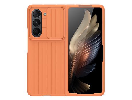 Funda para Samsung Galaxy Z Fold 5 5G Piel Sintética Naranja