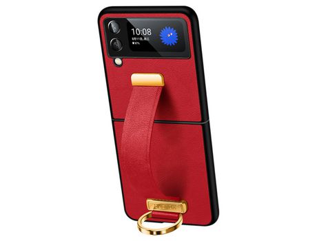 Funda para Samsung Galaxy Z Flip 4 5G SULADA Piel Sintética Rojo