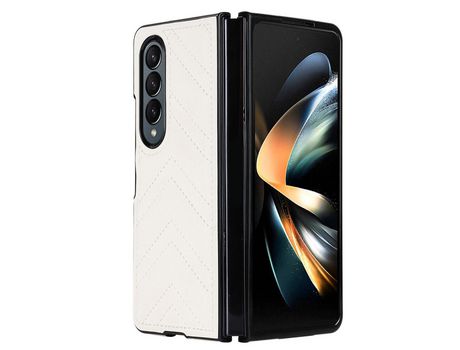 Funda para Samsung Galaxy Z Fold 4 5G Piel Sintética Blanco