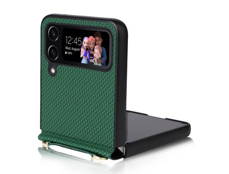Funda para Samsung Galaxy Z Flip 4 5G Piel Sintética Verde