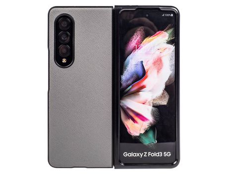 Funda para Samsung Galaxy Z Fold 4 5G Piel Sintética Gris