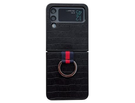 Funda para Samsung Galaxy Z Flip 4 5G Piel Sintética Negro