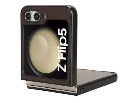 Funda para Samsung Galaxy Z Flip 5 5G Piel Sintética Marrón