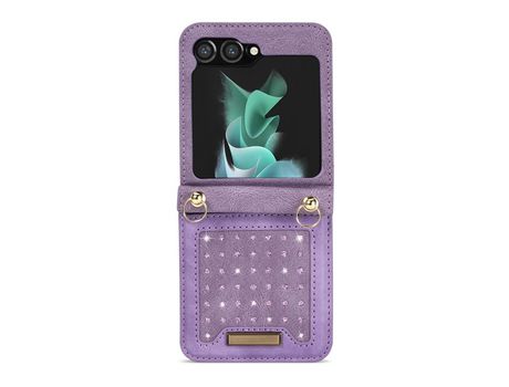 Funda para Samsung Galaxy Z Flip 5 5G Piel Sintética Morado