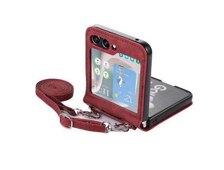 Funda para Samsung Galaxy Z Flip 5 5G Piel Sintética Rojo