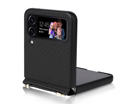 Funda para Samsung Galaxy Z Flip 4 5G Piel Sintética Negro
