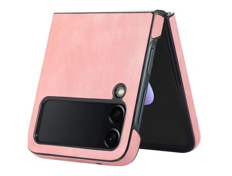 Funda para Samsung Galaxy Z Flip 3 5G Piel Sintética Retro Rosa