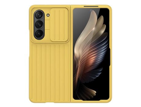 Funda para Samsung Galaxy Z Fold 5 5G Piel Sintética Amarillo