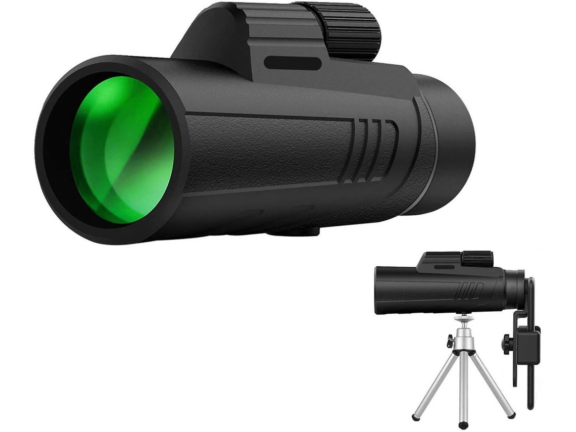 Telescopio monocular 10x42 IP68 Bak4 Prism FMC Adaptador Smartphone Trípode Actividades al aire libre Negro Bestvite